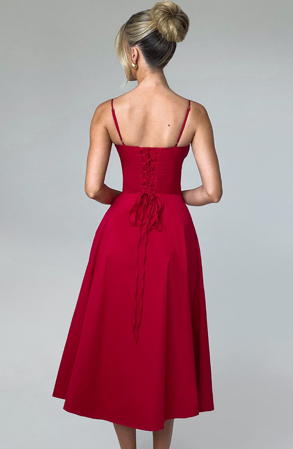 Deanna Midi Dress — Vermelho