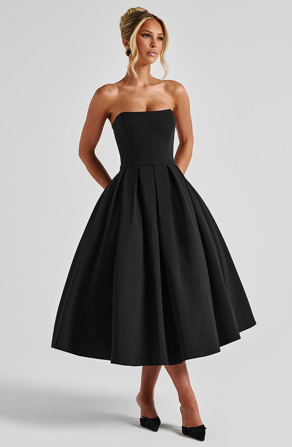 Edith Midi Dress — Preto