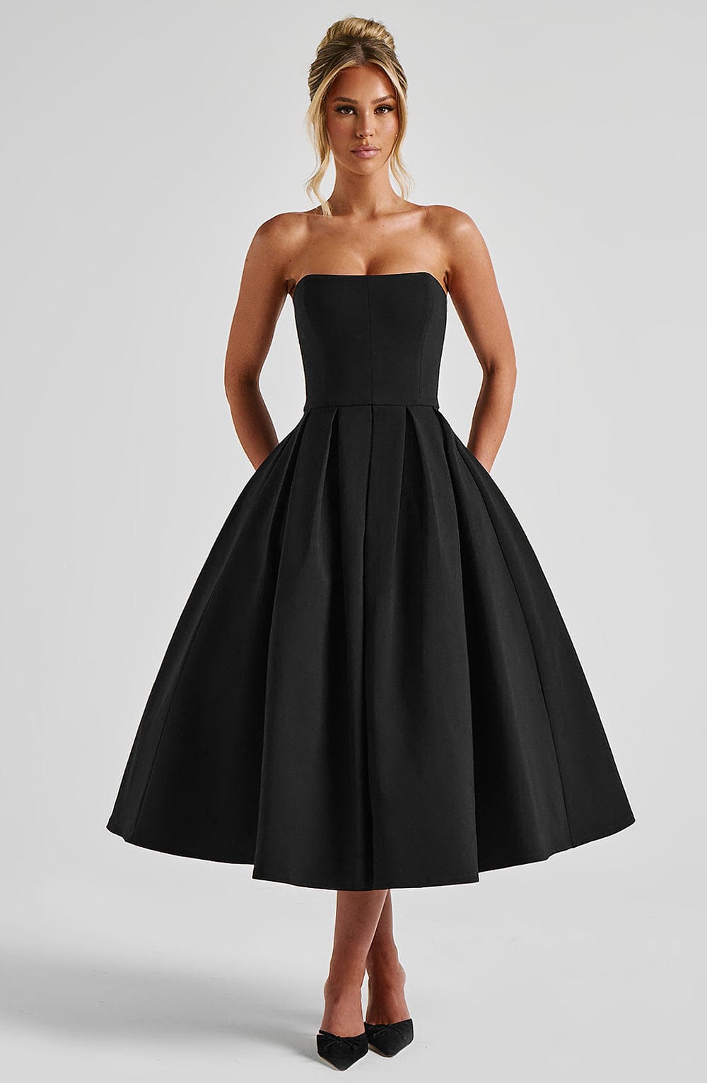 Edith Midi Dress — Preto
