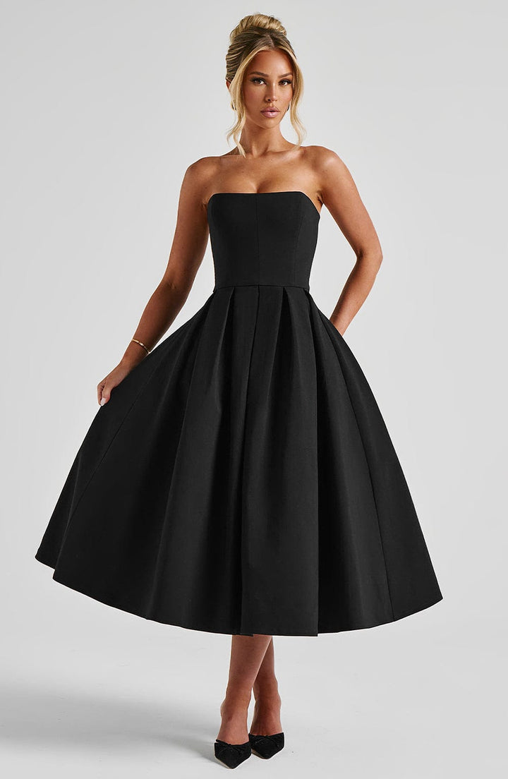 Edith Midi Dress — Preto