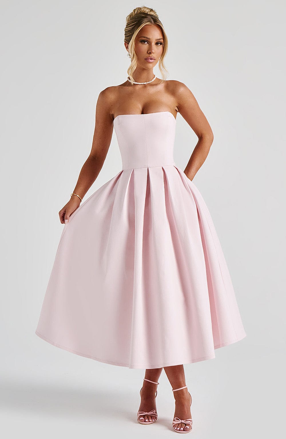 Edith Midi Dress — Rosa Blush
