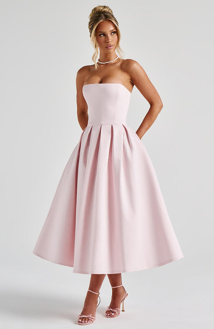 Edith Midi Dress — Rosa Blush