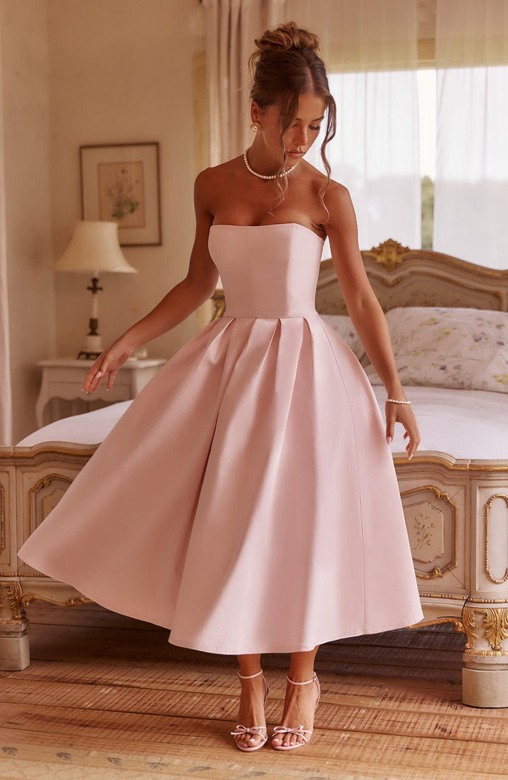 Edith Midi Dress — Rosa Blush