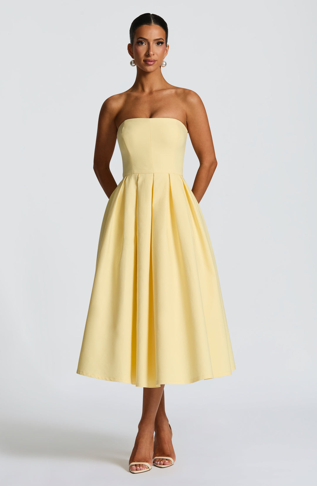 Edith Midi Dress — Amarelo Limão
