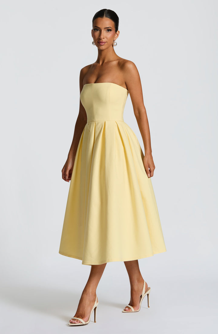 Edith Midi Dress — Amarelo Limão