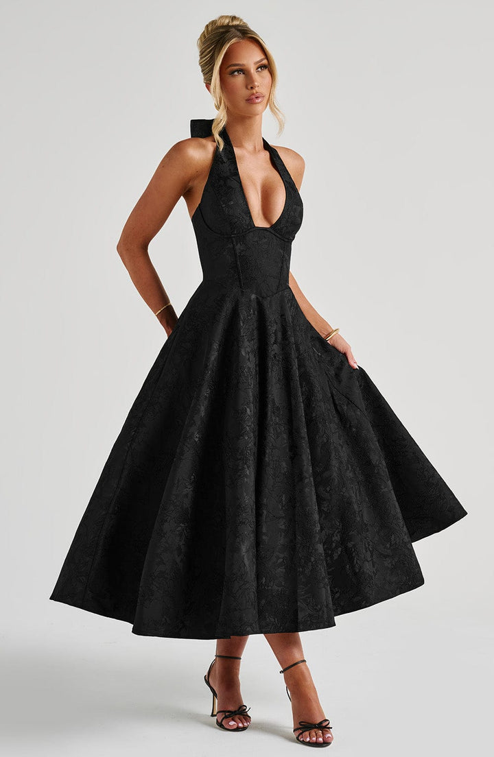 Effie Midi Dress — Preto