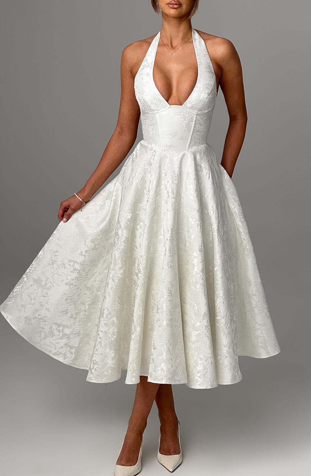 Effie Midi Dress — Marfim