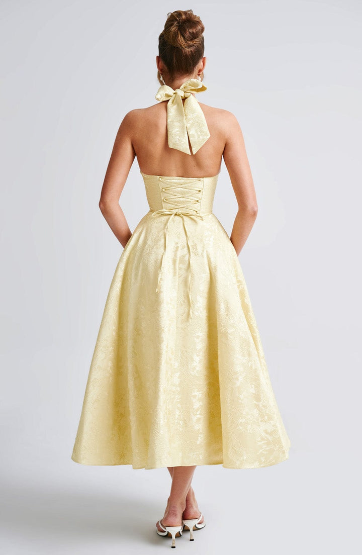 Effie Midi Dress — Amarelo Limão