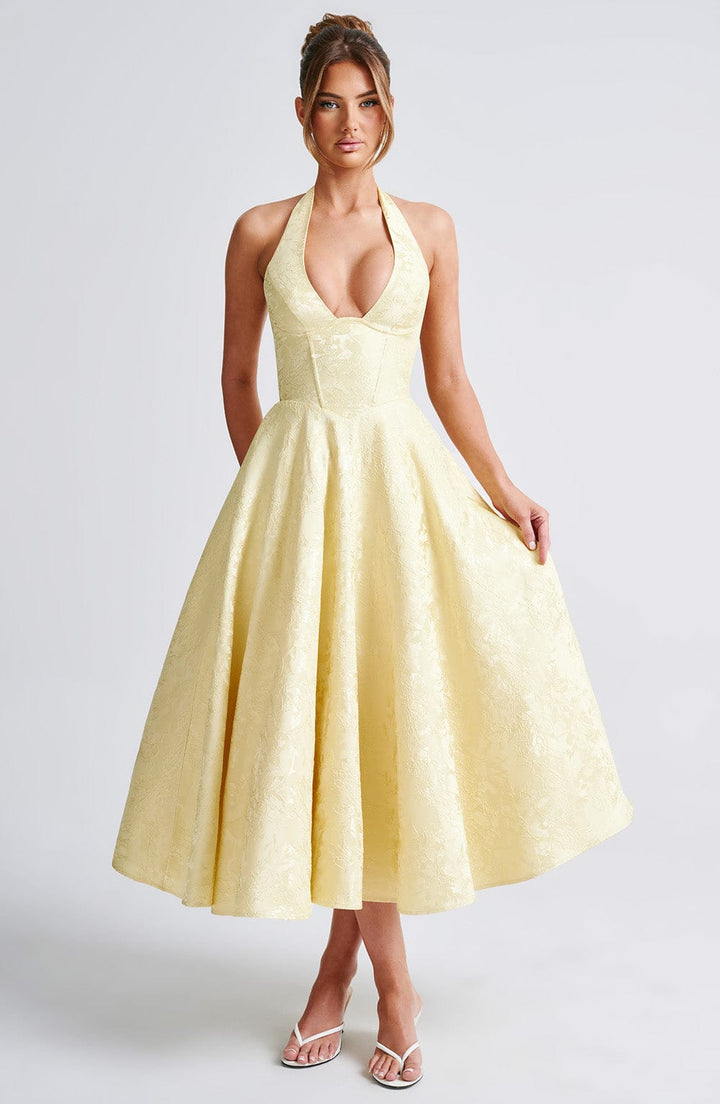 Effie Midi Dress — Amarelo Limão
