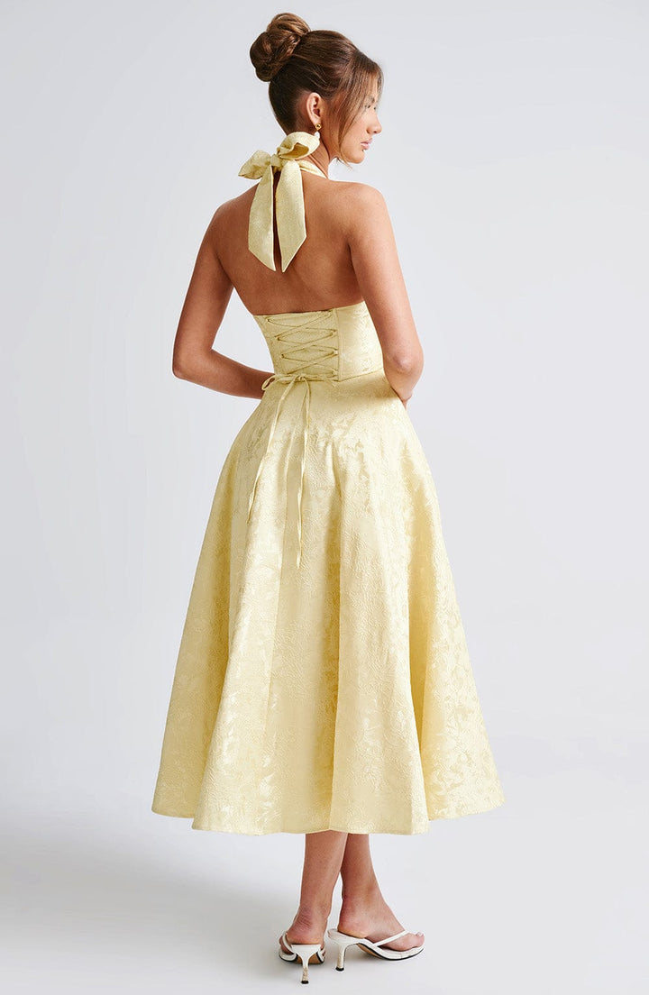 Effie Midi Dress — Amarelo Limão