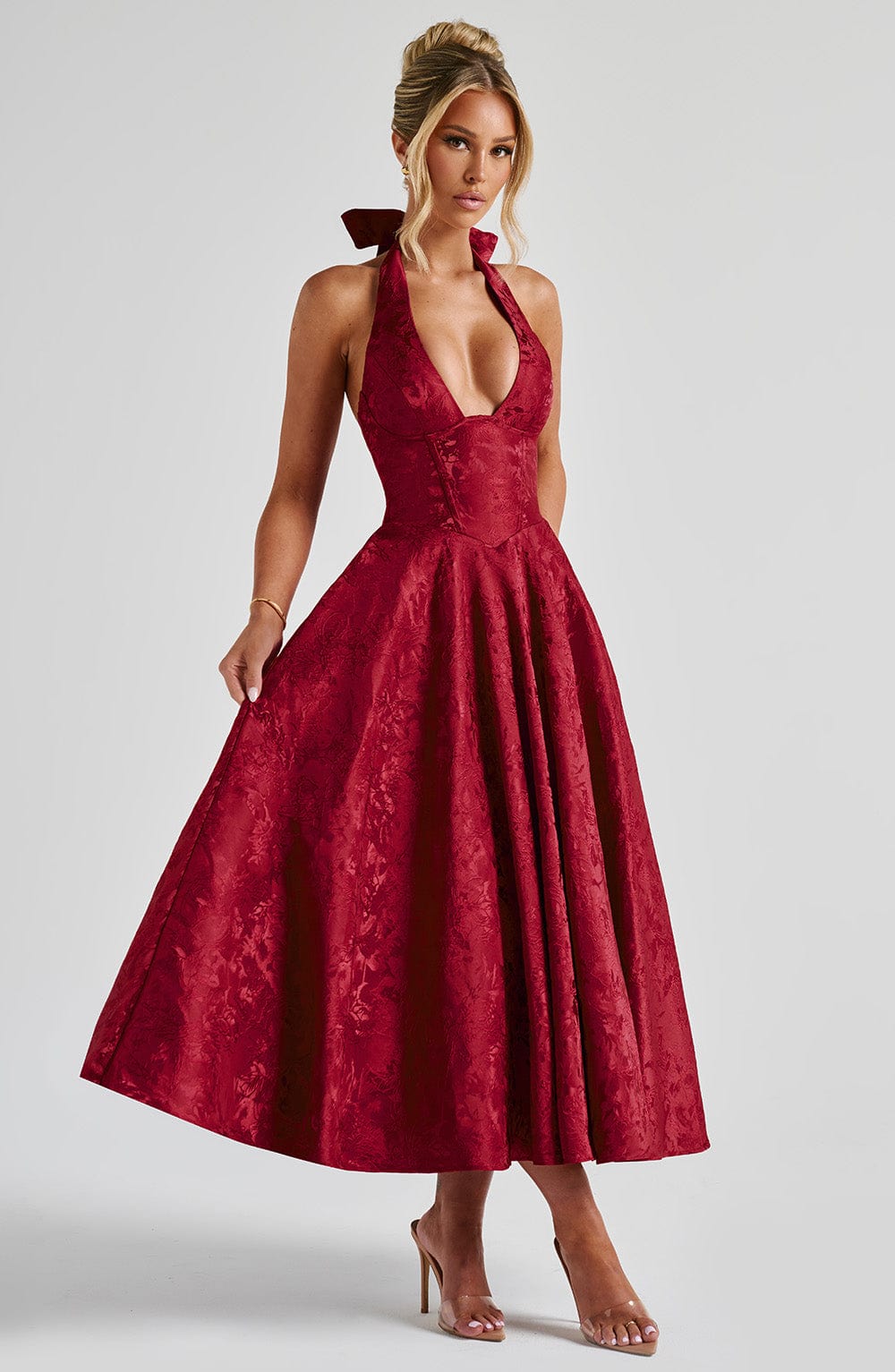Effie Midi Dress — Vermelho