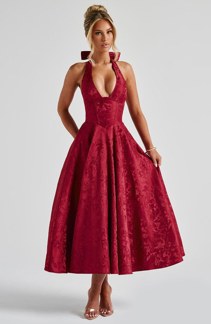Effie Midi Dress — Vermelho