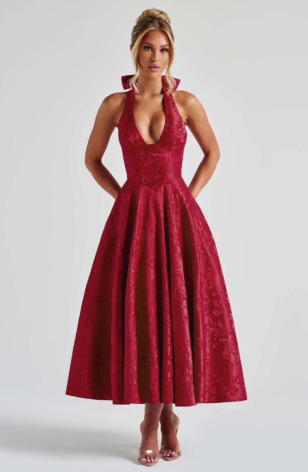 Effie Midi Dress — Vermelho