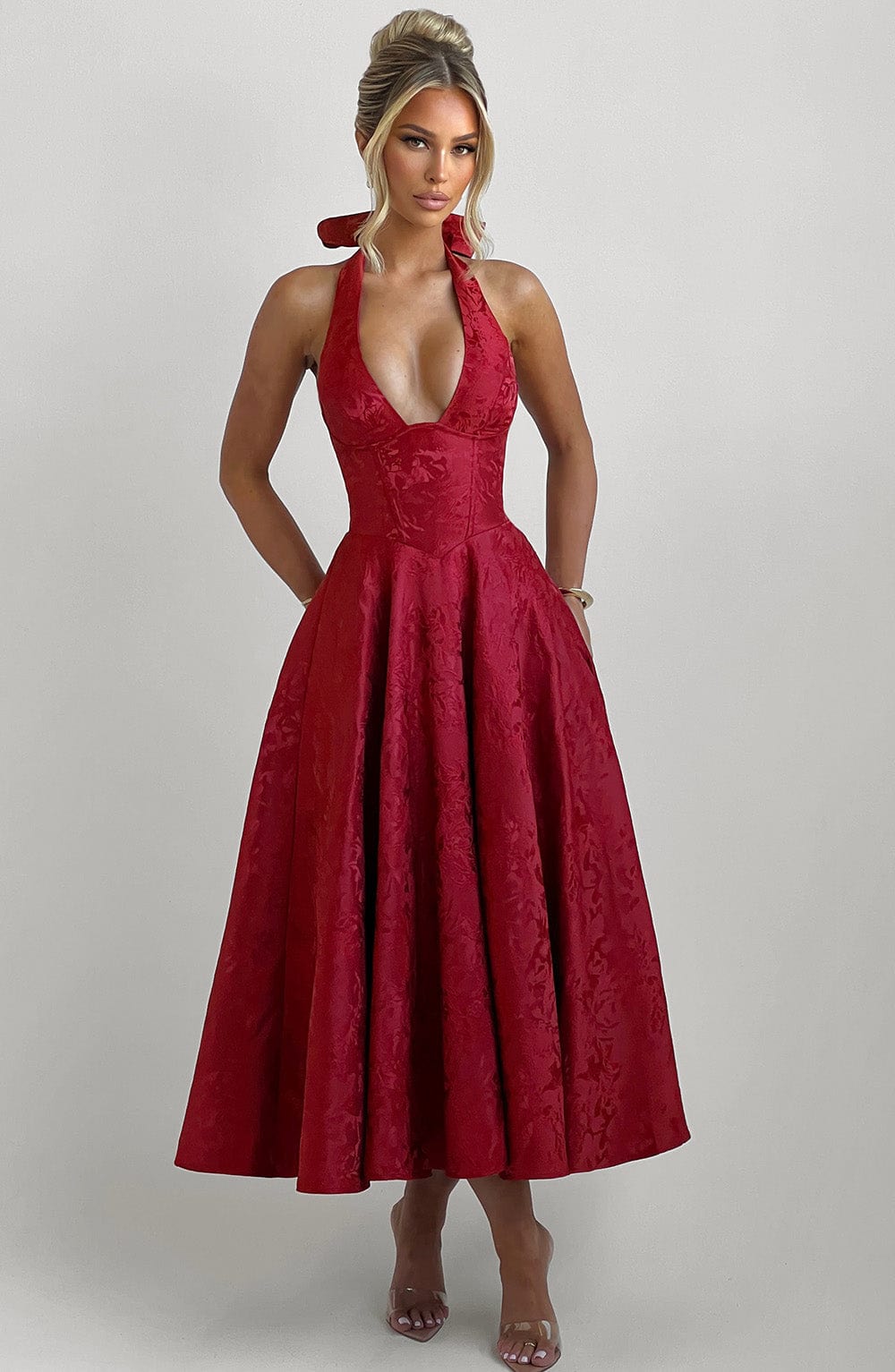 Effie Midi Dress — Vermelho