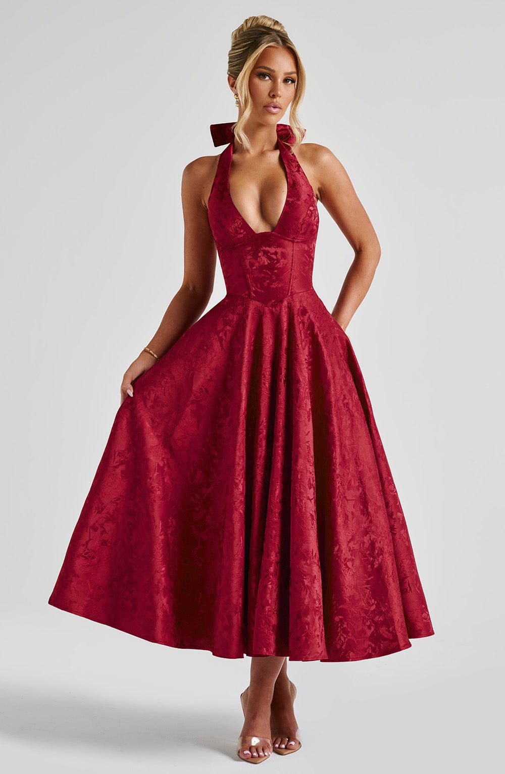 Effie Midi Dress — Vermelho