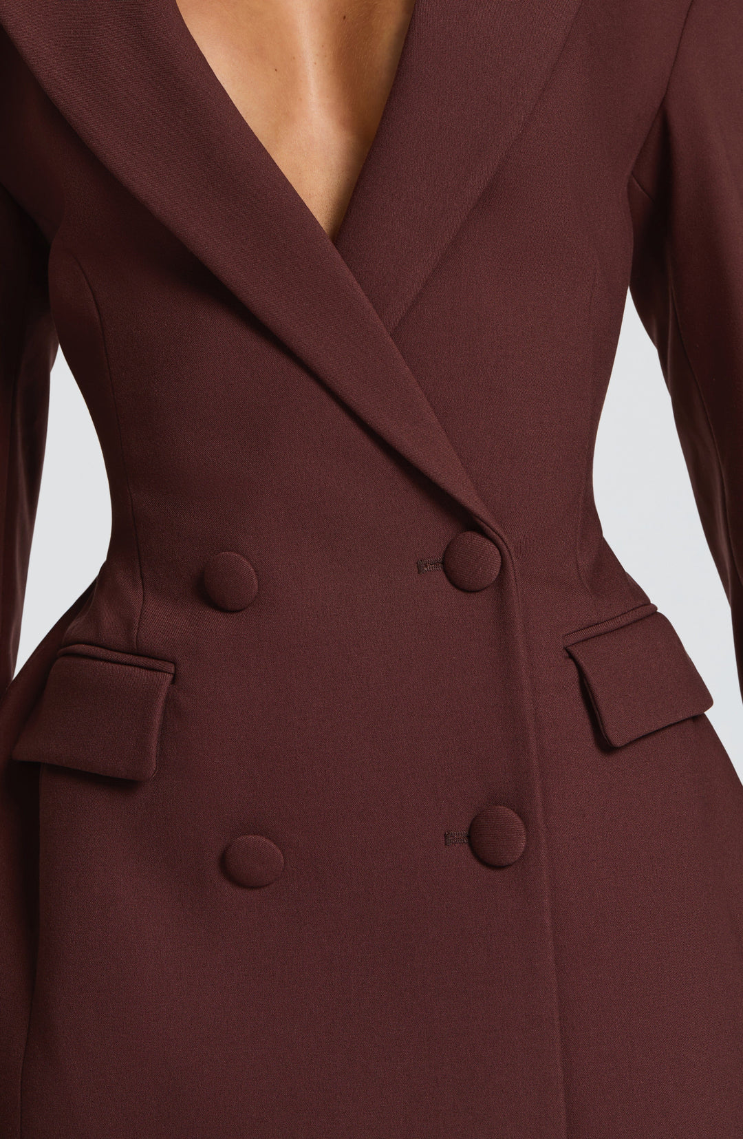 Elvira Mini Dress - Plum Brown