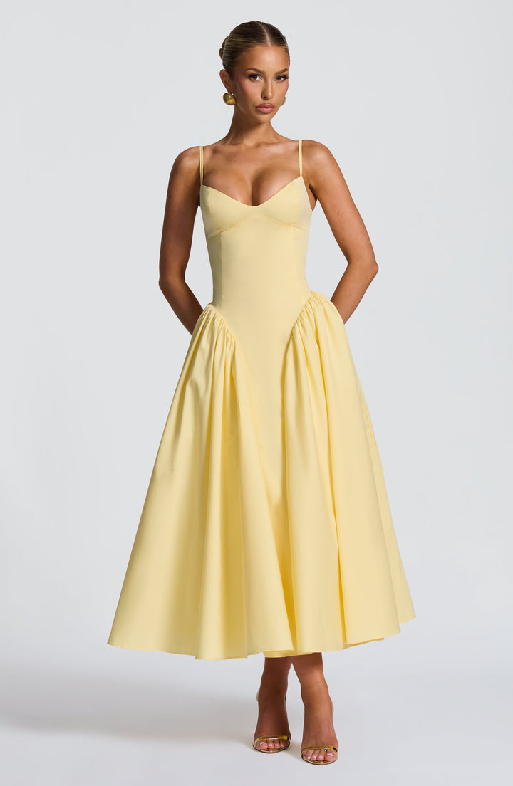 Emerson Midi Dress — Amarelo Limão