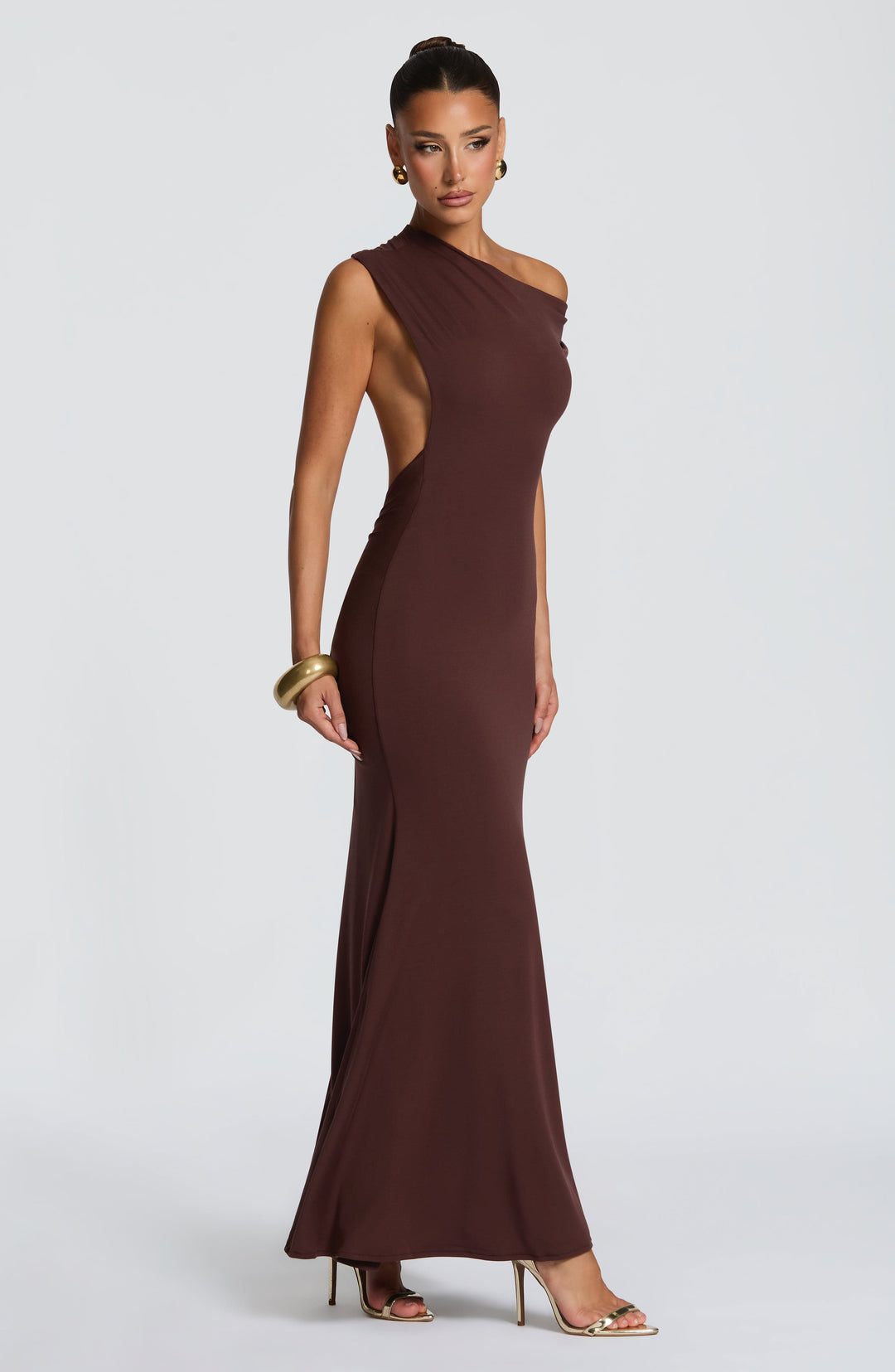 Fiora Vestido Comprido — Castanho Ameixa