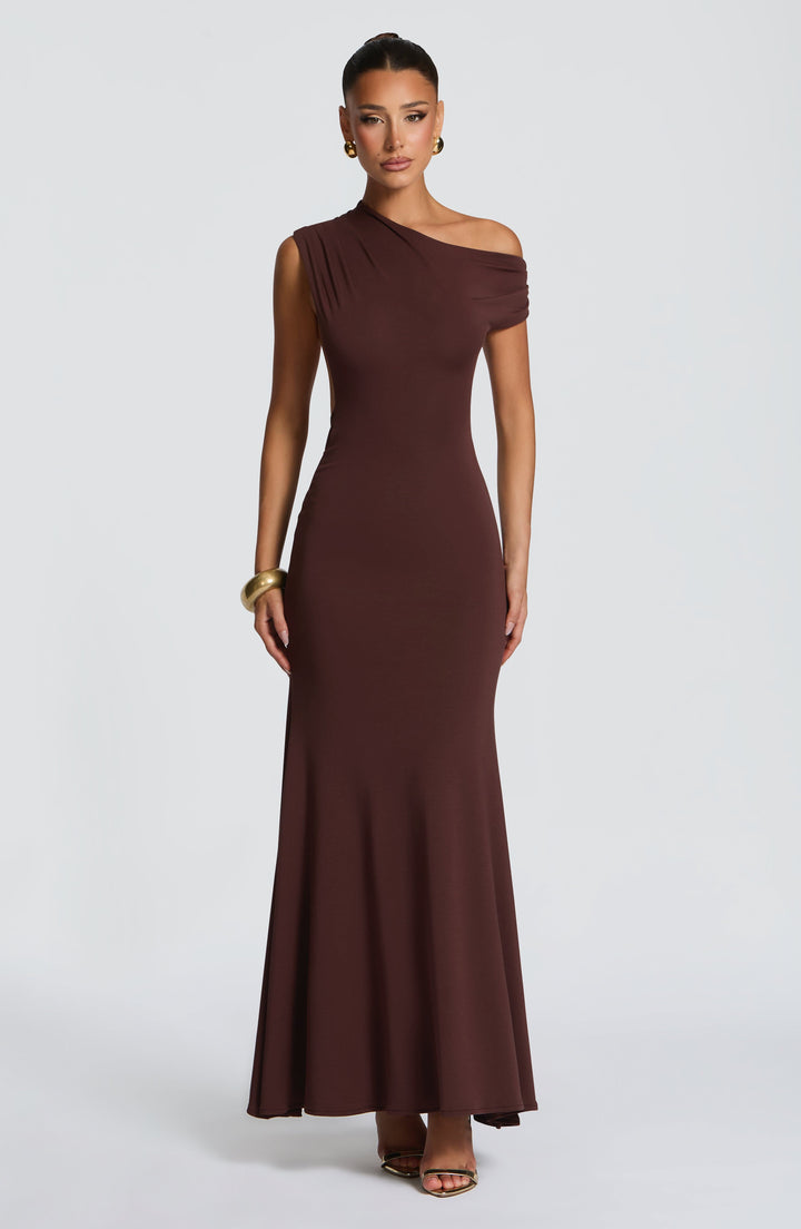 Fiora Vestido Comprido — Castanho Ameixa