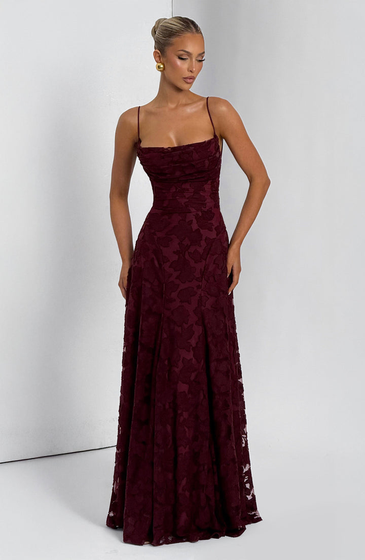 Francis Vestido Comprido — Vermelho Cereja Lacado