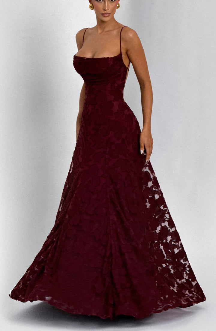 Francis Vestido Comprido — Vermelho Cereja Lacado