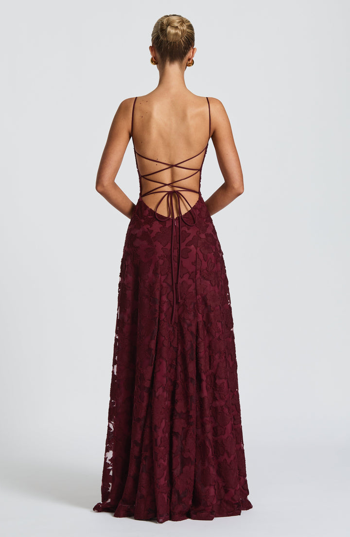 Francis Vestido Comprido — Vermelho Cereja Lacado