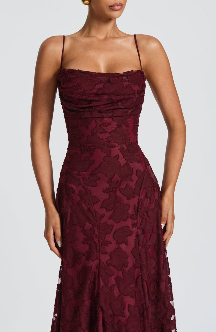 Francis Vestido Comprido — Vermelho Cereja Lacado