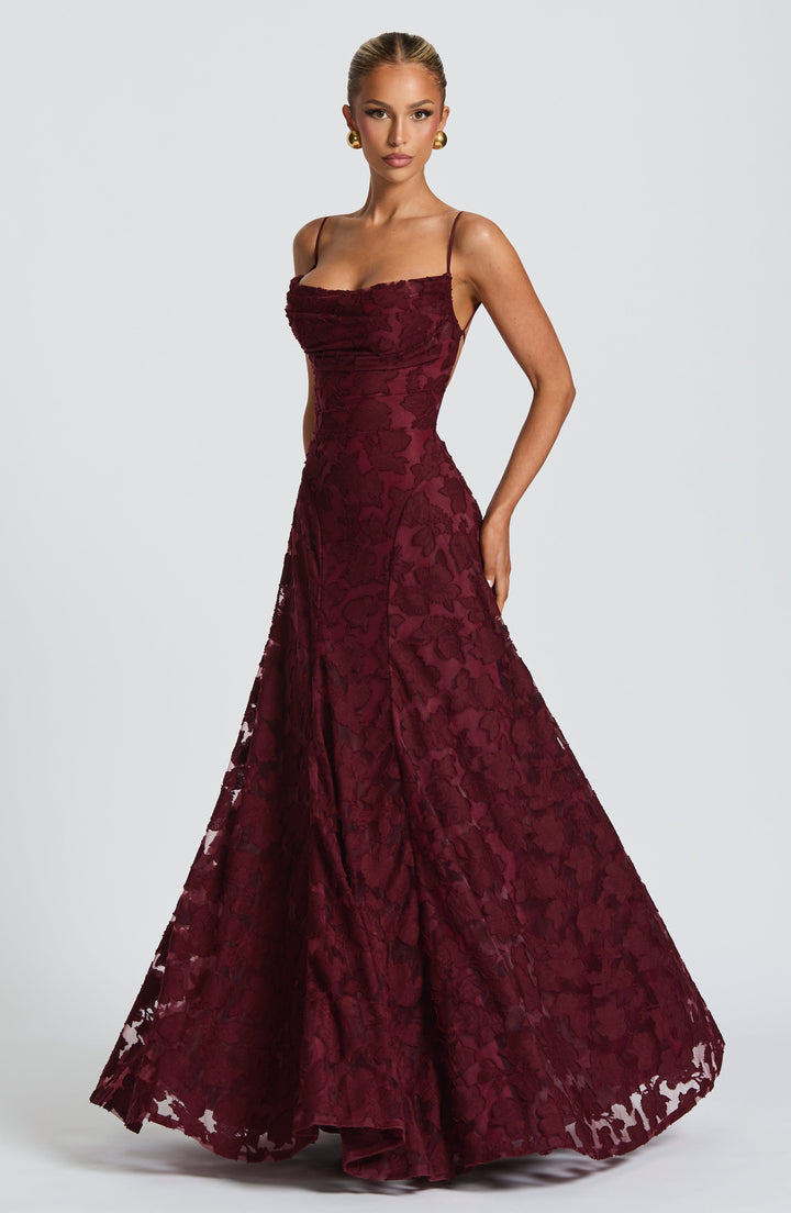 Francis Vestido Comprido — Vermelho Cereja Lacado