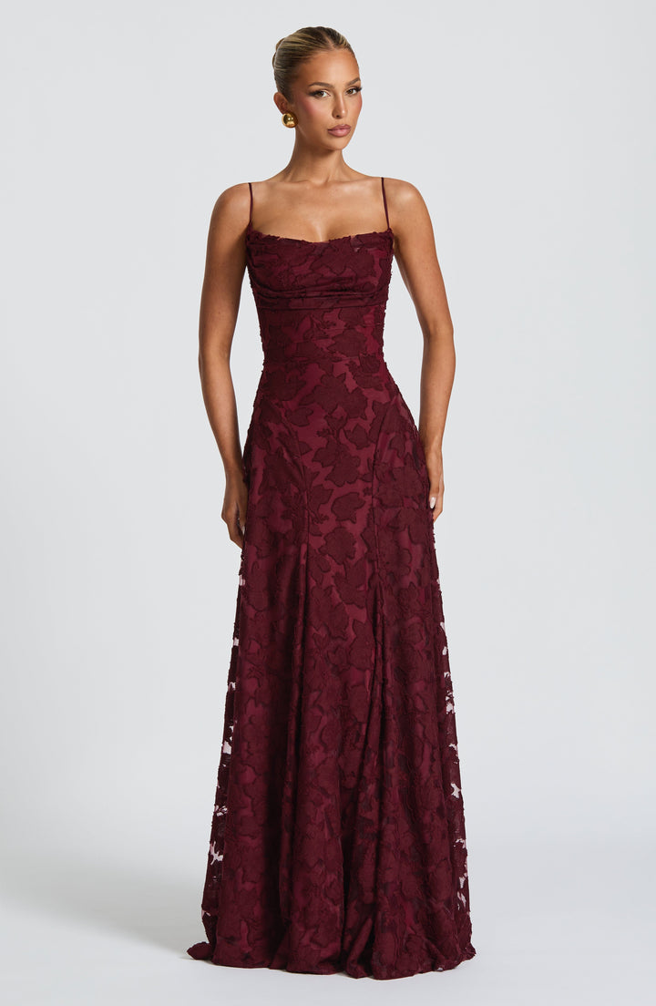 Francis Vestido Comprido — Vermelho Cereja Lacado