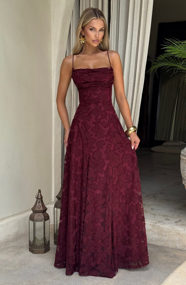 Francis Vestido Comprido — Vermelho Cereja Lacado