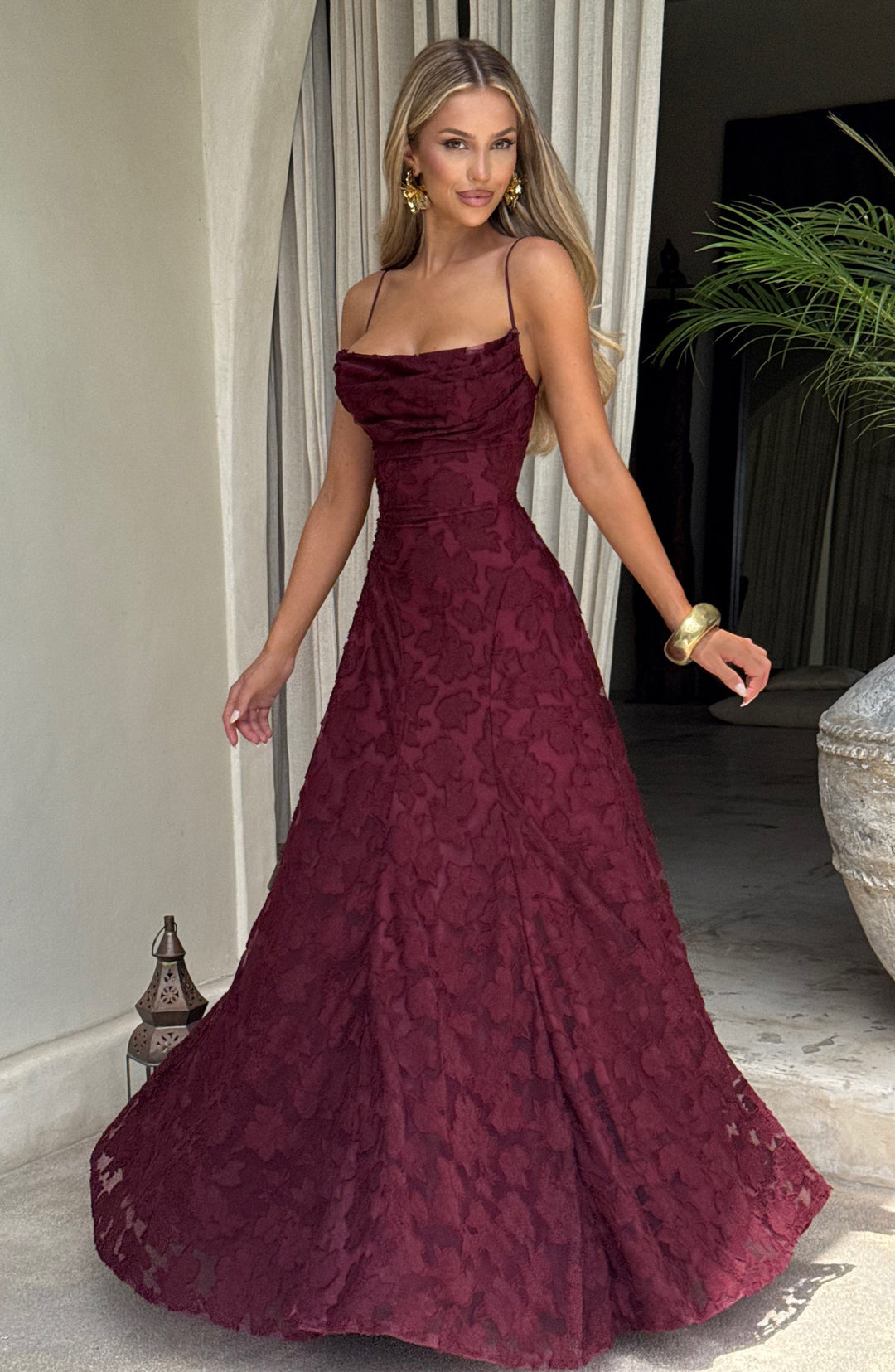 Francis Vestido Comprido — Vermelho Cereja Lacado