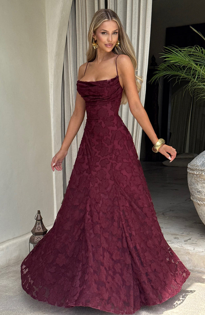 Francis Vestido Comprido — Vermelho Cereja Lacado