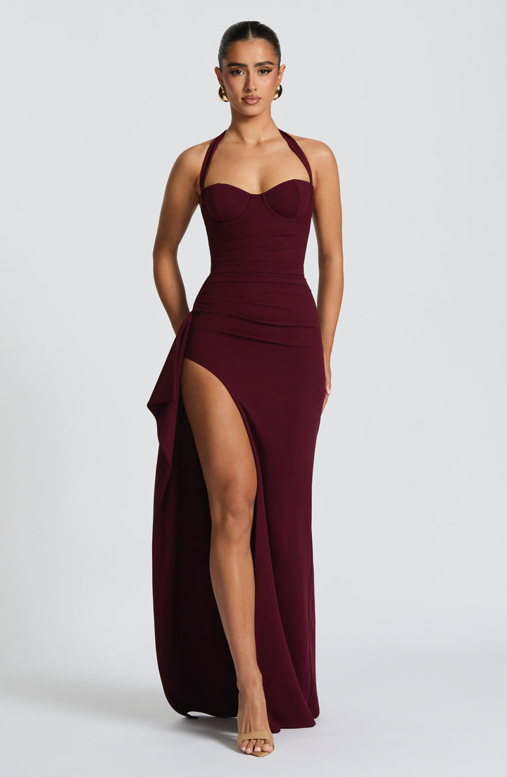 Genette Vestido Comprido — Vermelho Cereja Lacado