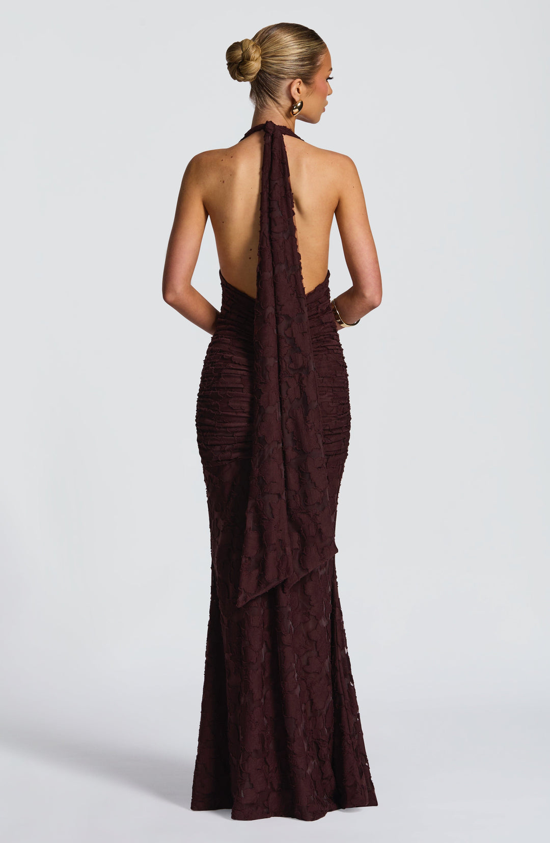 Guinevere Vestido Comprido — Castanho Ameixa