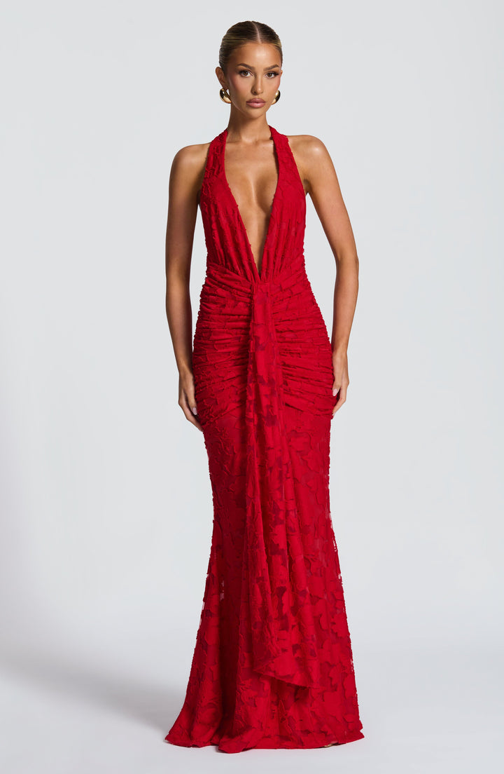 Guinevere Vestido Comprido — Vermelho