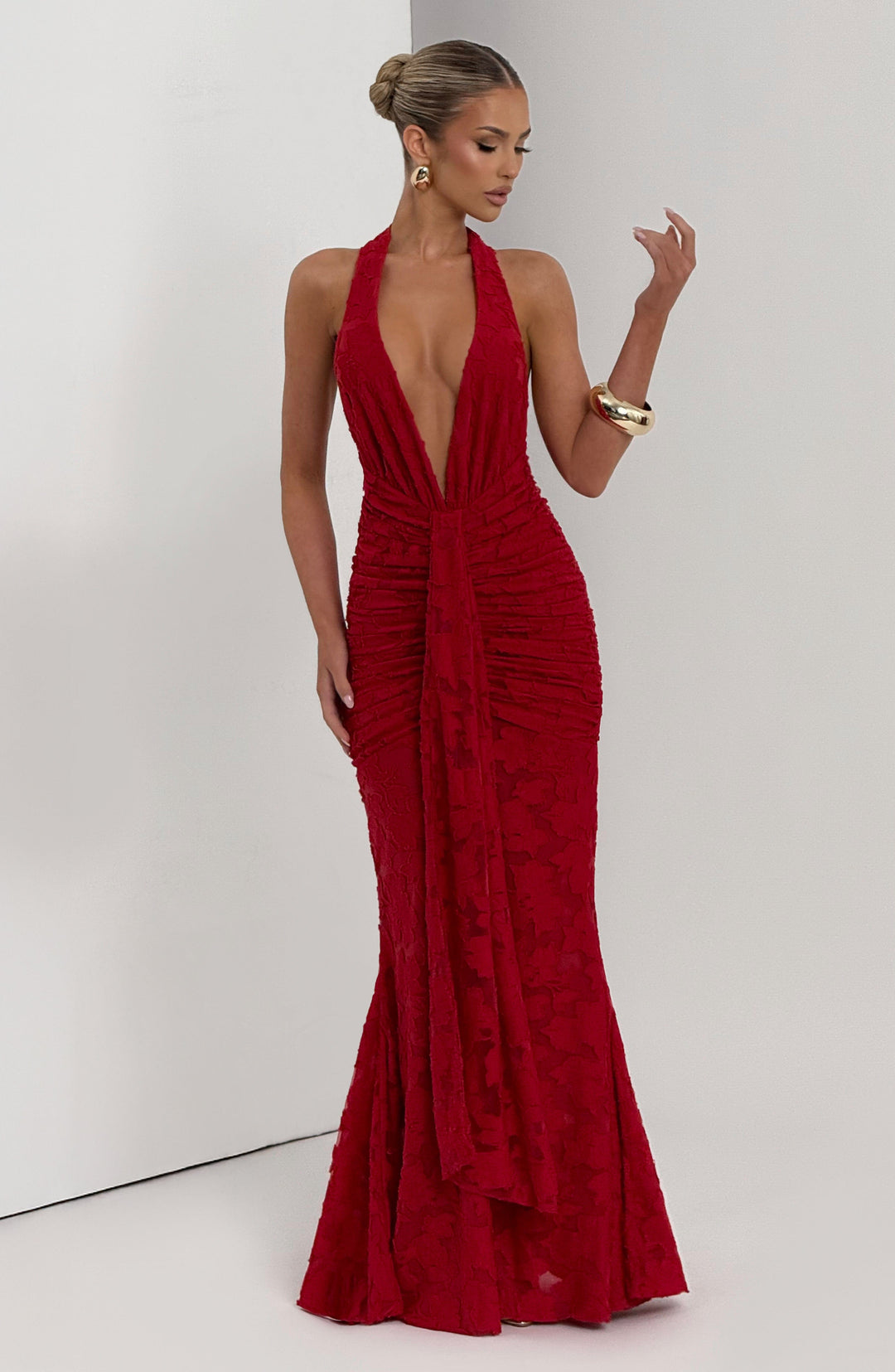 Guinevere Vestido Comprido — Vermelho