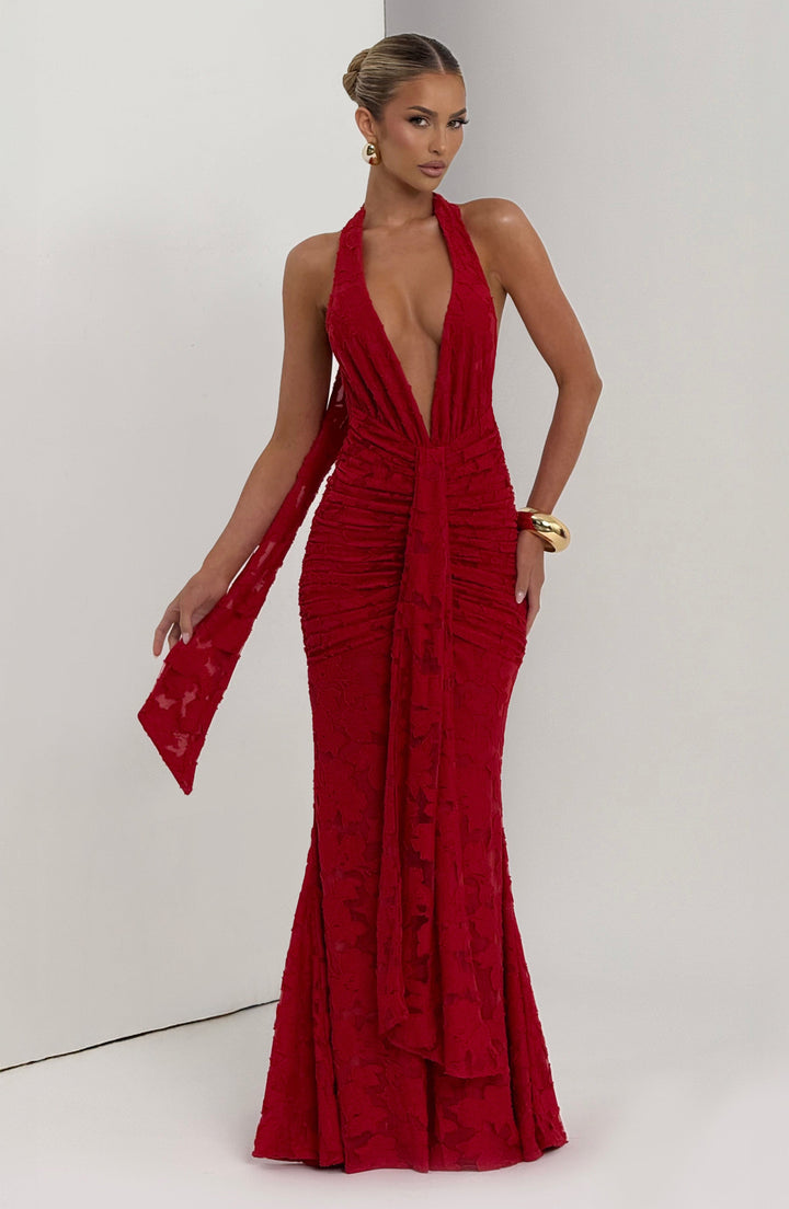 Guinevere Vestido Comprido — Vermelho