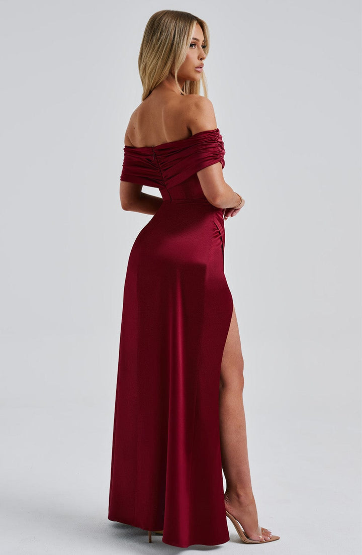 Gwendolyn Vestido Comprido — Bordô