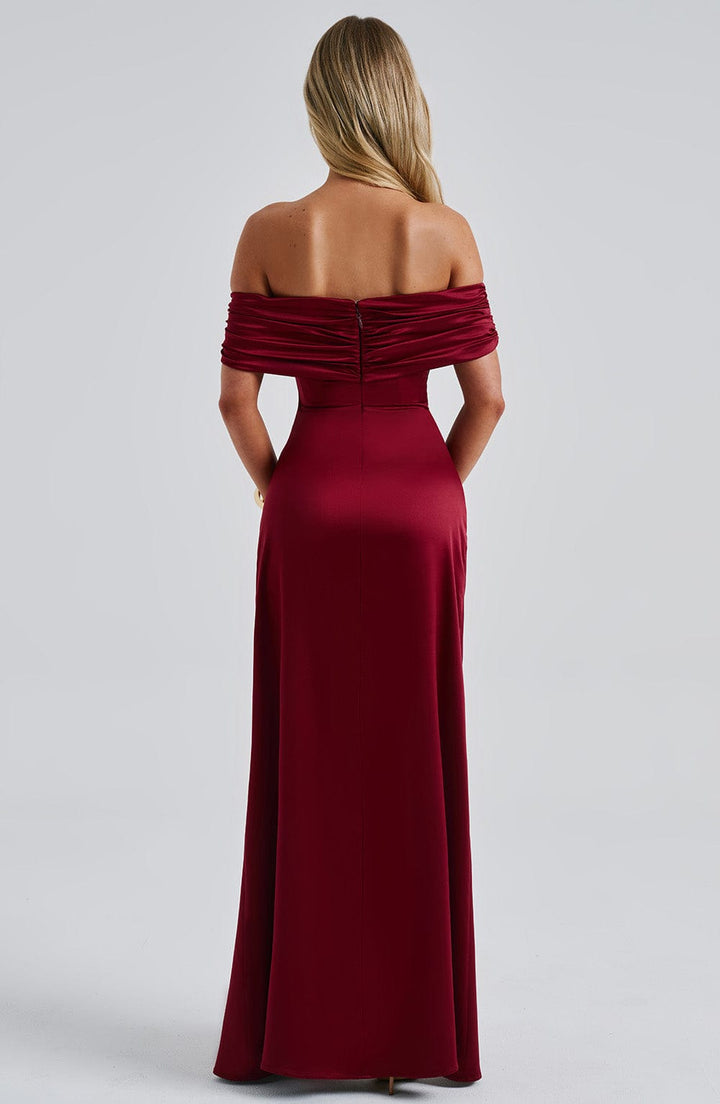 Gwendolyn Vestido Comprido — Bordô