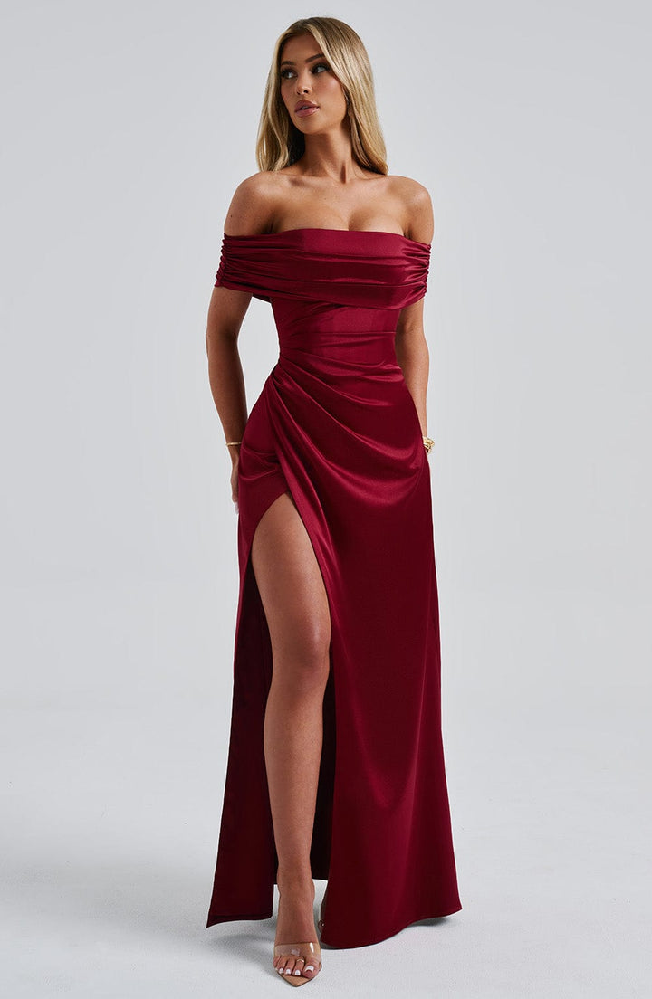 Gwendolyn Vestido Comprido — Bordô