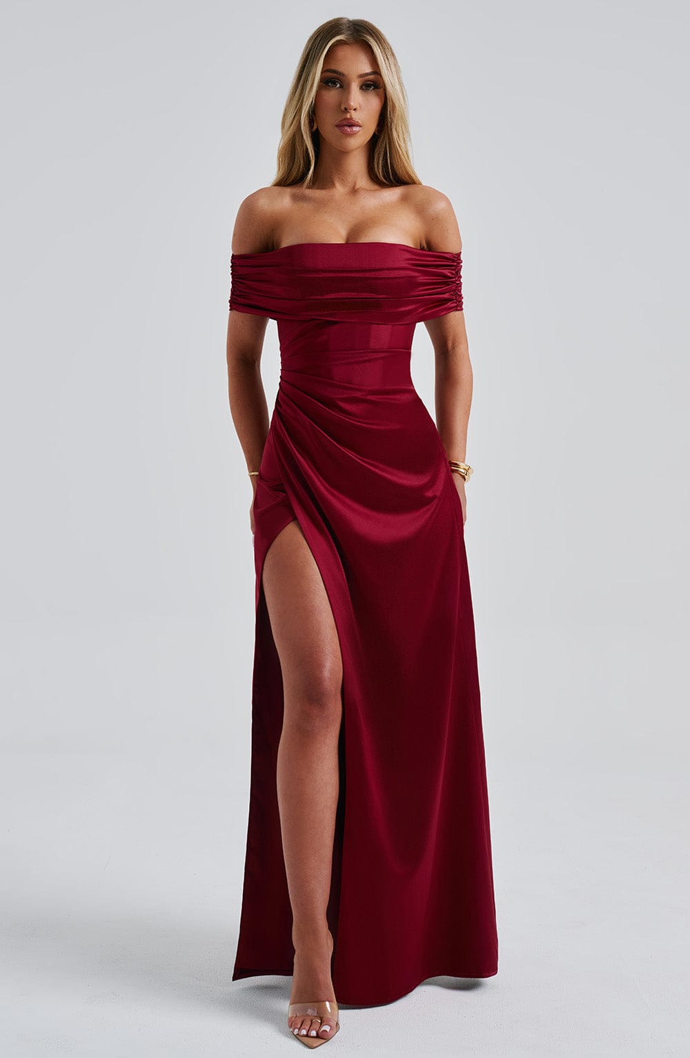 Gwendolyn Vestido Comprido — Bordô