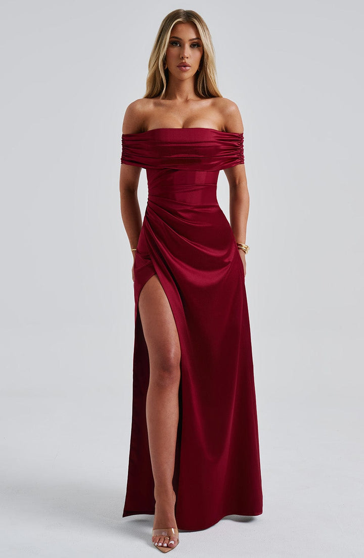 Gwendolyn Vestido Comprido — Bordô