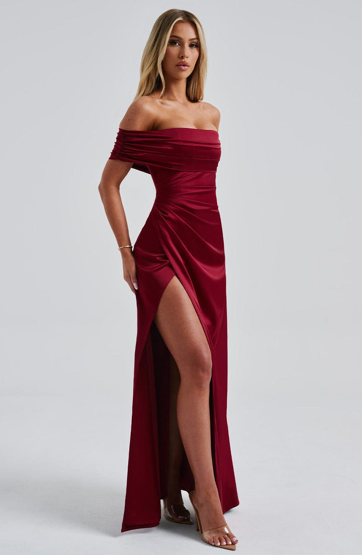 Gwendolyn Vestido Comprido — Bordô