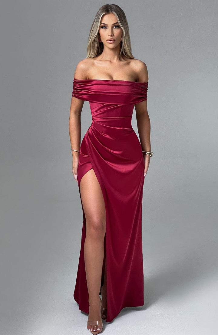Gwendolyn Vestido Comprido — Bordô