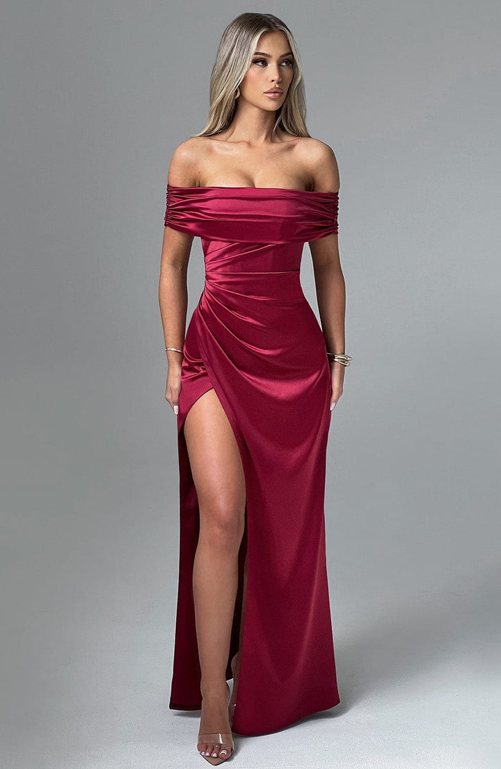 Gwendolyn Vestido Comprido — Bordô