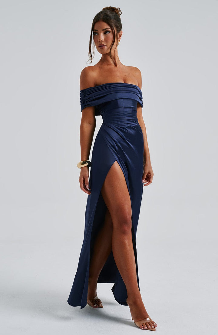 Gwendolyn Vestido Comprido — Azul Marinho