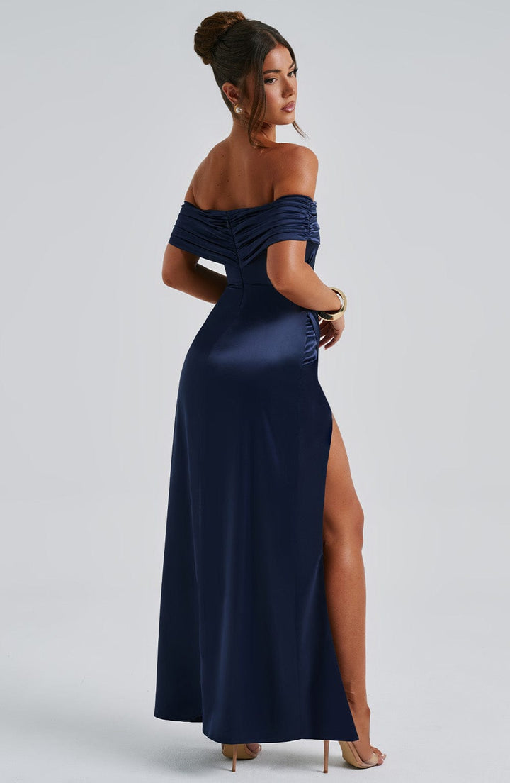 Gwendolyn Vestido Comprido — Azul Marinho