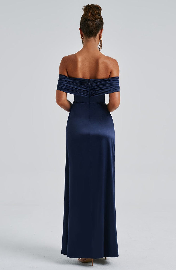Gwendolyn Vestido Comprido — Azul Marinho