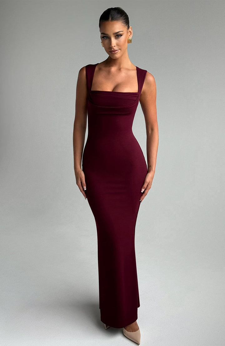 Helena Vestido Comprido — Vermelho Cereja Lacado