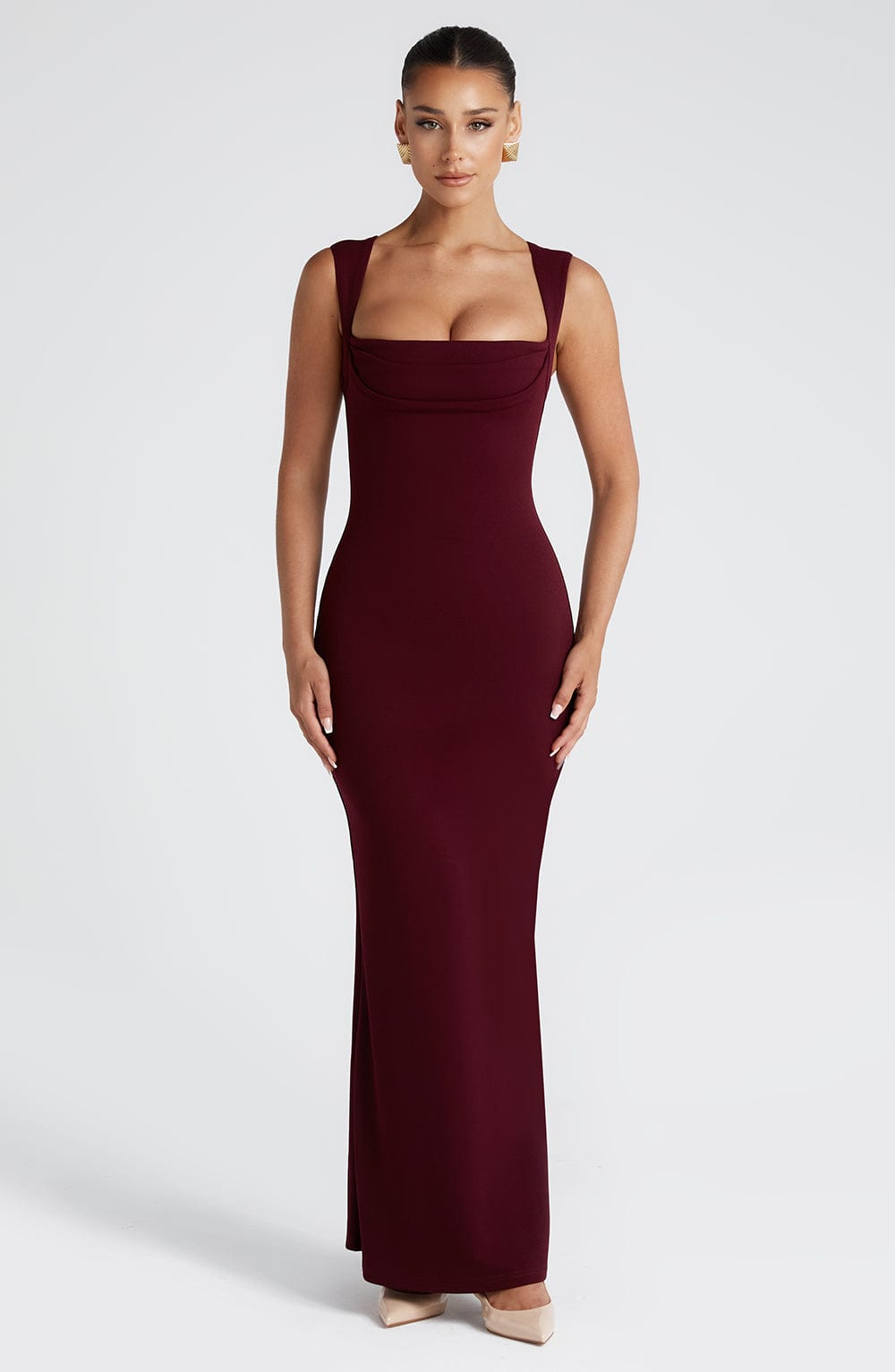 Helena Vestido Comprido — Vermelho Cereja Lacado
